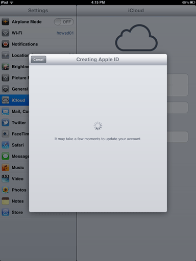 apple id screen